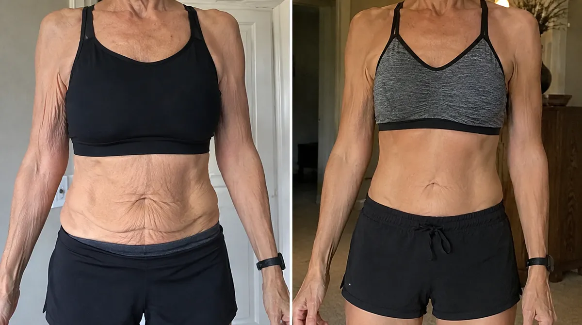 Another midsection before and after comparison