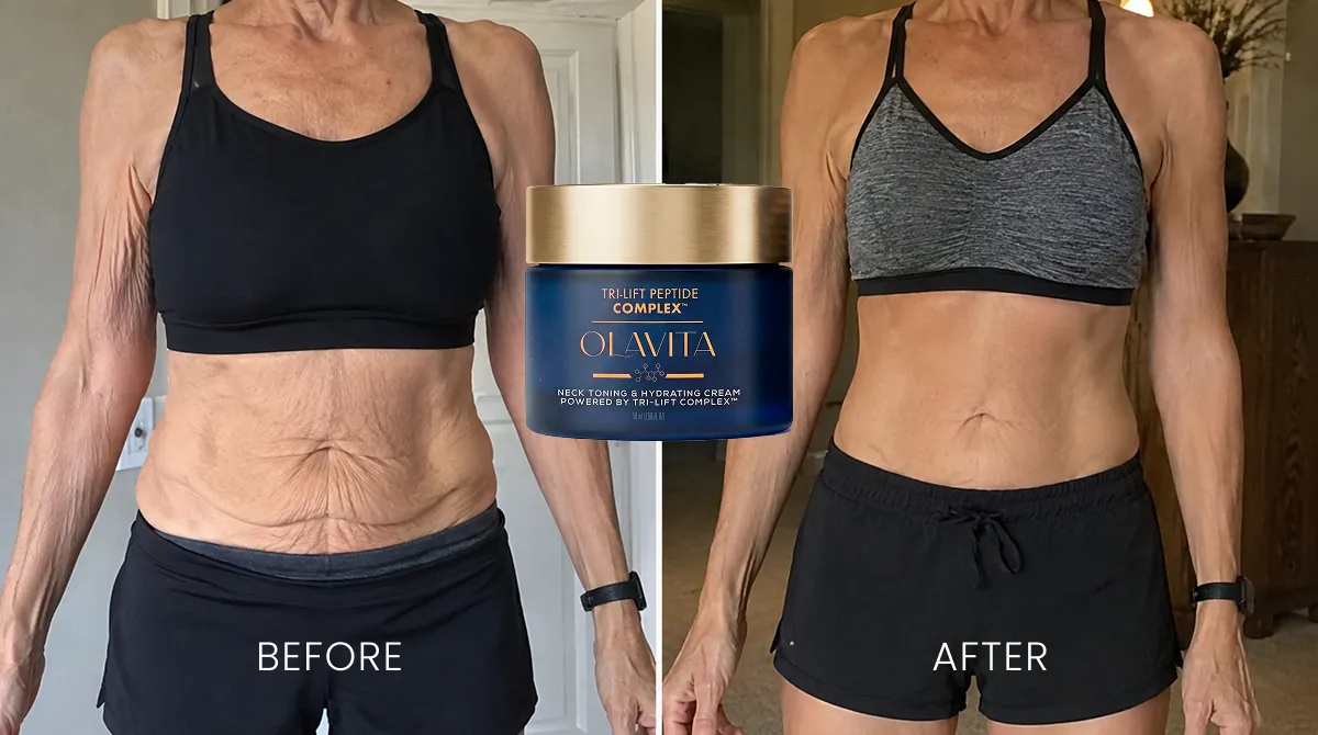 Editorial before and after midsection comparison shared by a reader